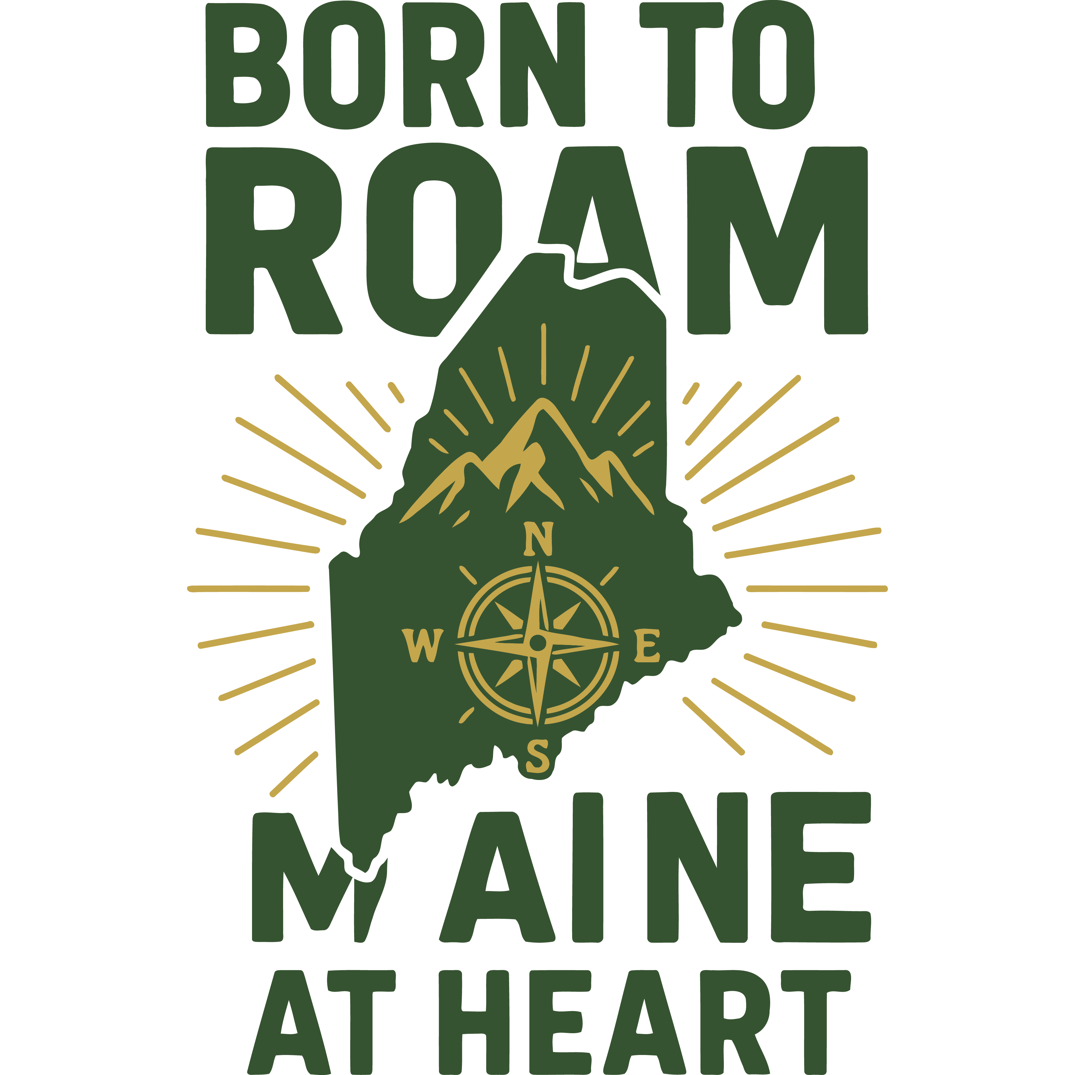 "Born to Roam, Maine At Heart" Sticker