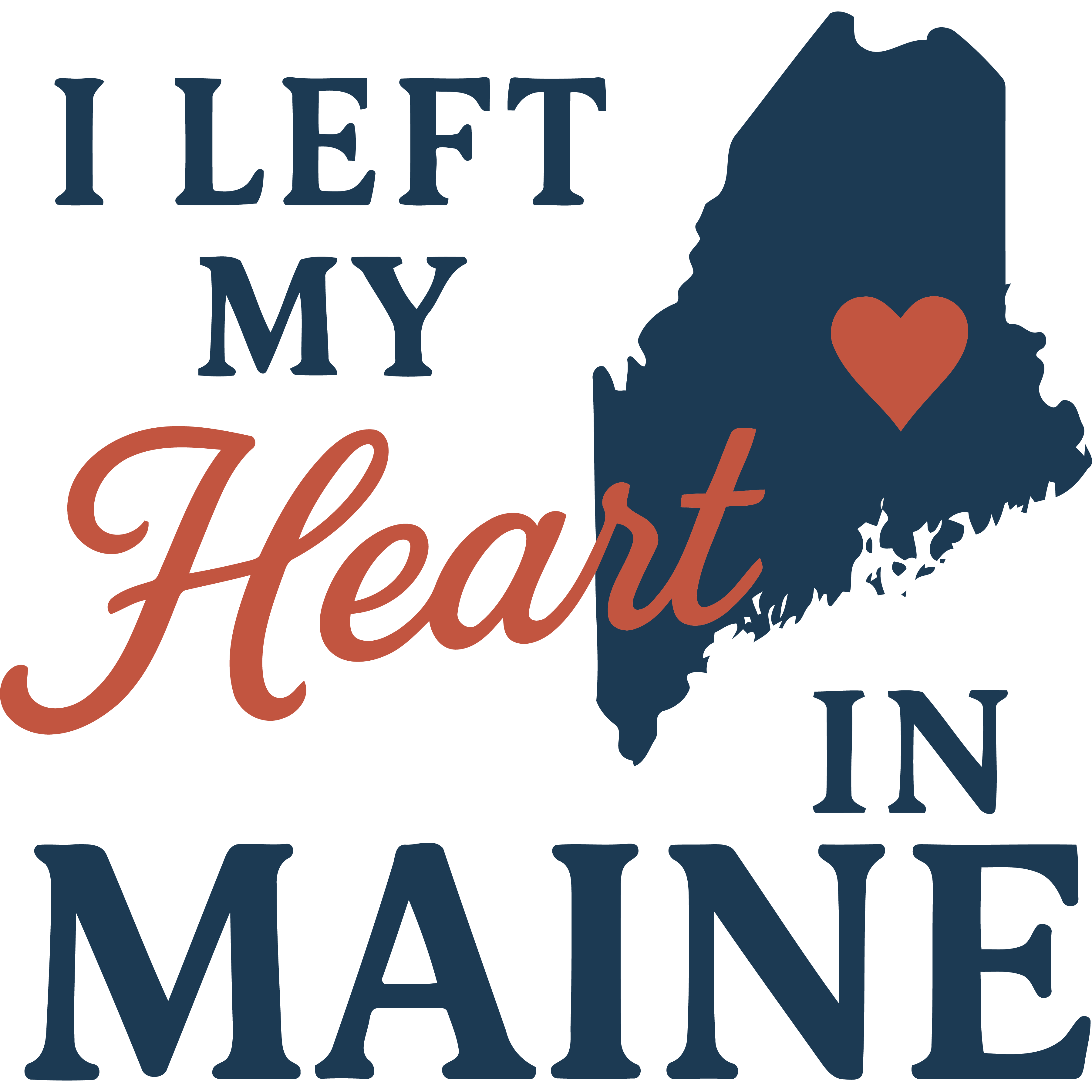 "I Left My Heart In Maine" Sticker